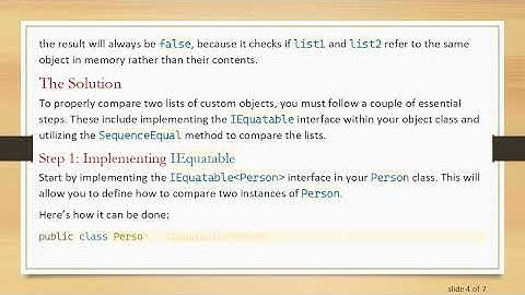How to Check if Two Lists in C#  Are Equal?