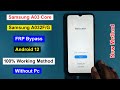 Samsung A03 Core Frp Bypass Android 12 | Samsung A032F frp/Google Account Remove Without Pc