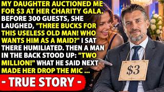 My Daughter Mocked Me at Her Gala: My Dad Is Worth $3!, Then a Stranger Bid $2 Million
