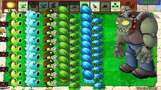 Plants vs Zombies - All Pea Cactus vs Gargantuar vs 99 Zombie