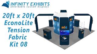 20ft x 20ft EconoLite Tension Fabric Kit 08 - Infinity Exhibits