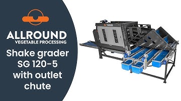 Shake grader SG 120-5 subframe with outlet chute set | Allround Vegetable Processing