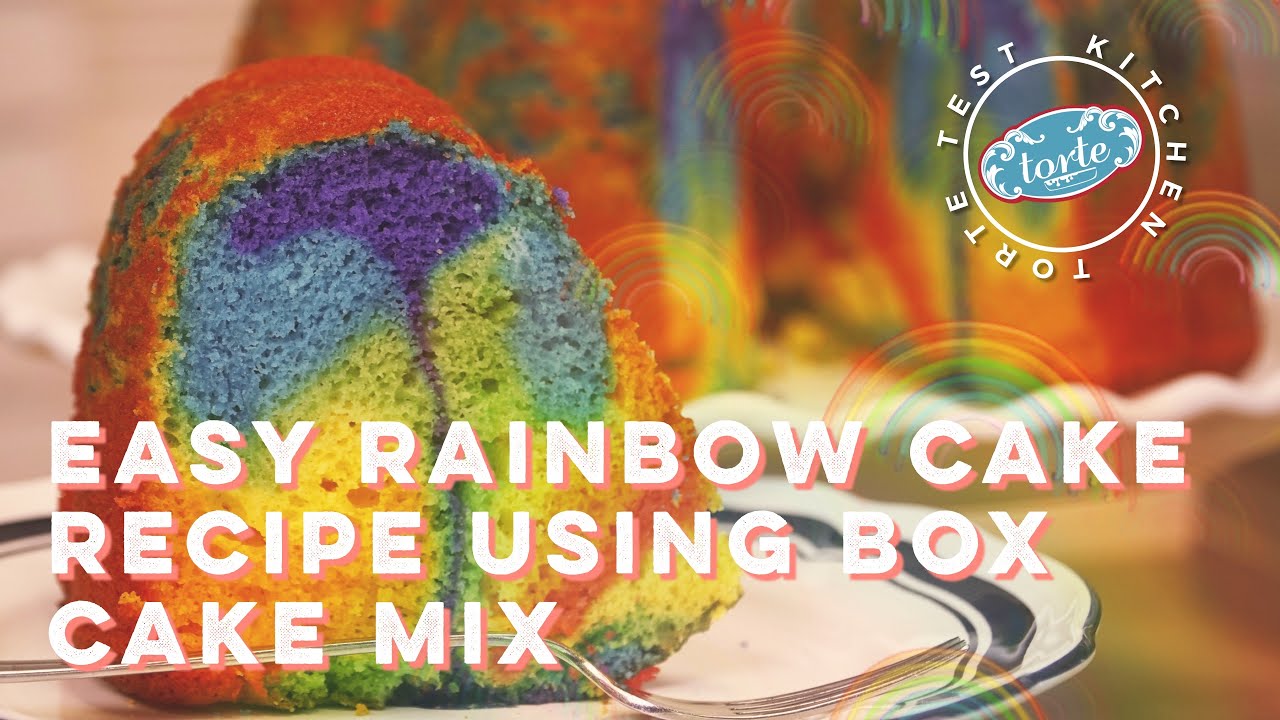 Easy Rainbow Cake Recipe Using Box Cake Mix 🌈🍰 Torte Test Kitchen YouTube