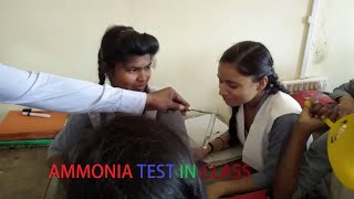 Ammonia test in class room with students,