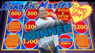 KICKED OFF to a great start on Kung Fu Master Lightning Dollar Link casino slots gambling