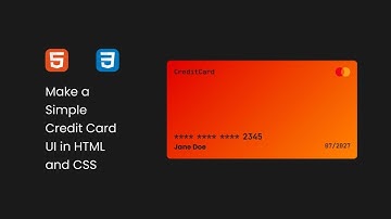 Create a Stunning Credit Card UI with HTML and CSS | Web Design Tutorial | DevDoodles