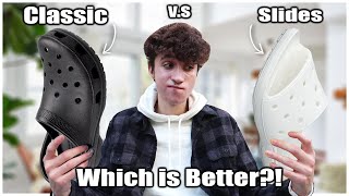 Croc CLASSIC Clog vs Croc SLIDES review! *what should you buy!*