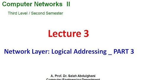 Lecture 3:  Network Layer Logical Addressing _ Part 3