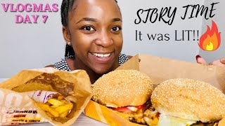 STORY TIME: VARSITY LIFE (Social life, Fun, Roommate) | BURGER MUKBANG 먹방 | Vlogmas Day 7