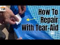 How To Patch A Pool With Tear-Aid Inflatable Underwater Patch Kit Demonstration