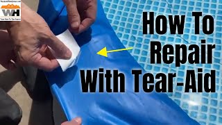 How To Patch A Pool With Tear-Aid Inflatable Underwater Patch Kit Demonstration