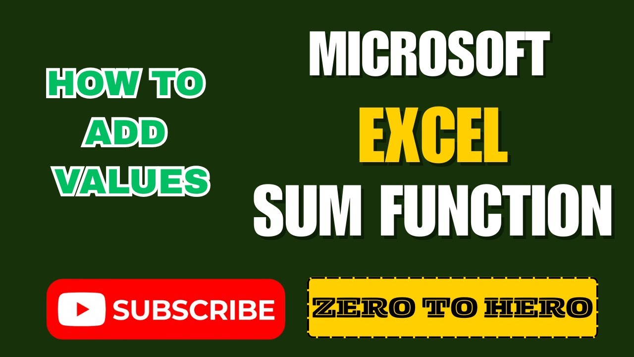 How to Add values in excel | SUM function in Microsoft Excel - YouTube