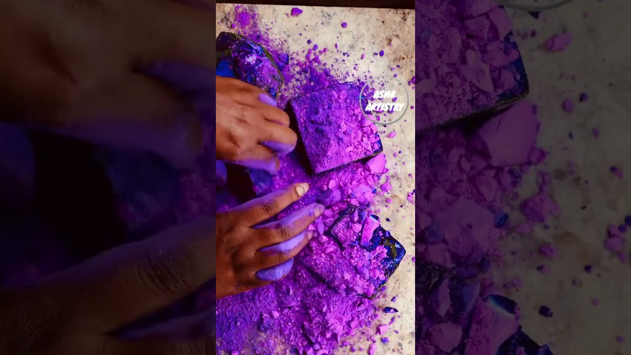 ASMR Chalk Grinding: Young Girl Turns Colorful Chalk into Soothing Powder | Sensory Relaxation