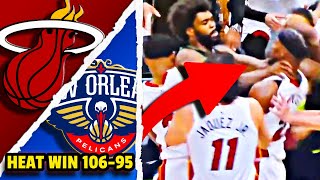 BRAWL ENSUES in WILD Miami Heat vs Pelicans Game | Bam DOMINATES, Butler EJECTED, Herro INJURY