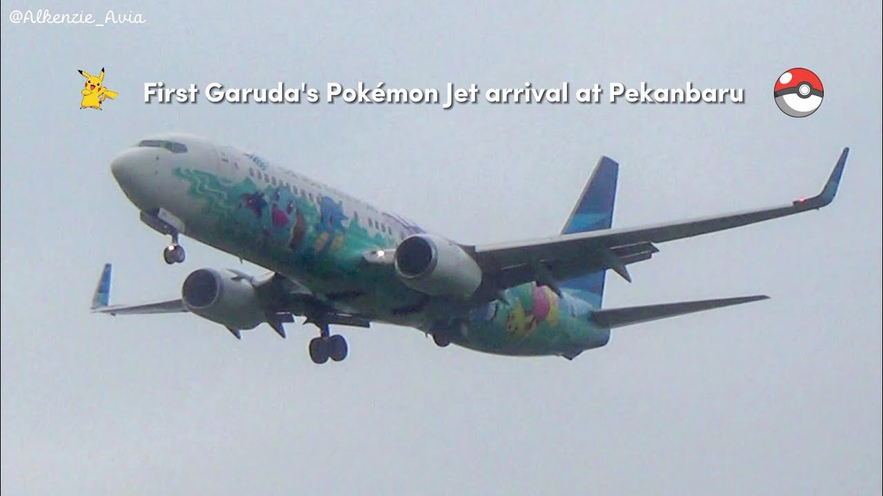 (2024 Archive) Garuda Indonesia Pokémon Jet first landing at Pekanbaru
