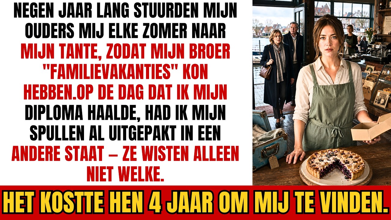 Mijn moeder zei dat ik de sterke was, op de ochtend dat ik mijn diploma kreeg. Die avond reed ik weg met mijn auto volgeladen en €5.900 in een schoenendoos onder het reservewiel. Vier jaar lang...