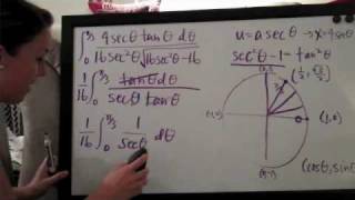 Trigonometric Substitution Example 1 PART 3/3 (KristaKingMath)