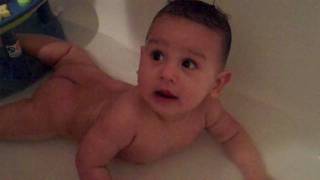 Aidan bath time