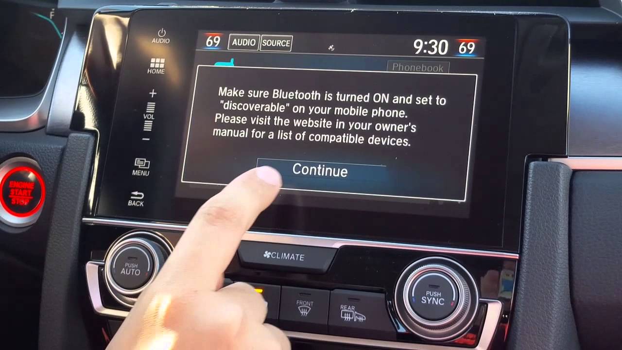 2016 Honda Civic Bluetooth Pairing - YouTube