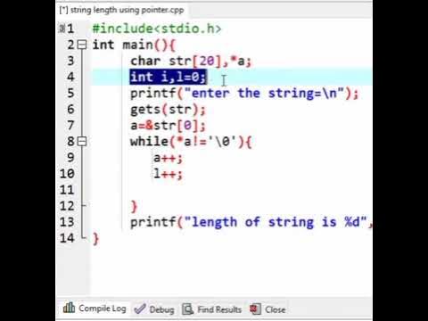 length of string using pointer in c programming#shorts - YouTube