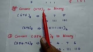 DSD - Octal to Binary - Binary to Octal conversion - Number system