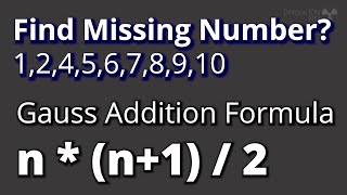 Find the Missing Number with Gauss Sum