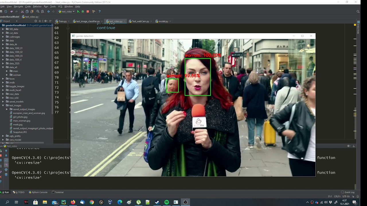 Gender classification with Python, Keras and OpenCv - YouTube