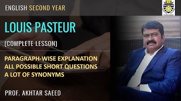 LOUIS PASTEUR | Margaret Avery | Full Lesson | Para-wise Explanation | Synonyms | Class 12
