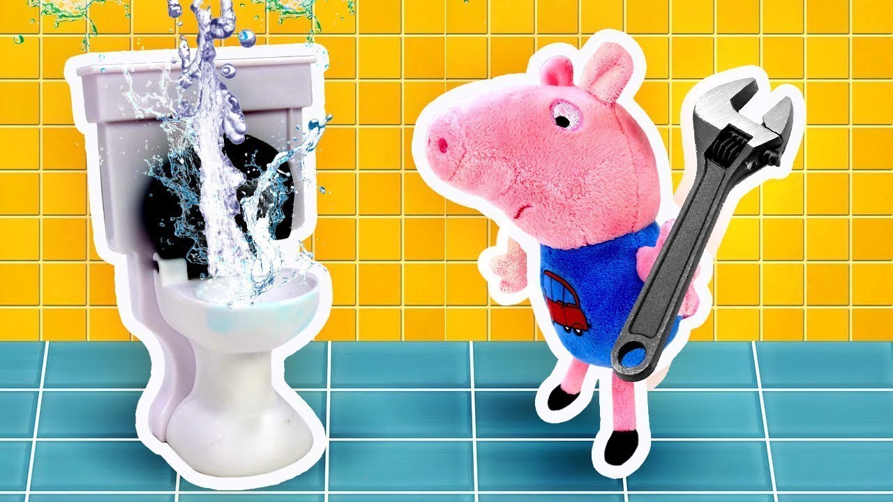 Мультики про Пеппу — Видео для детей: свинки чинят унитаз в трейлере ...