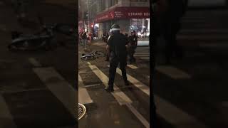 NYPD and protesters at Broadway and 12th Street, Manhattan, May 31, 2020