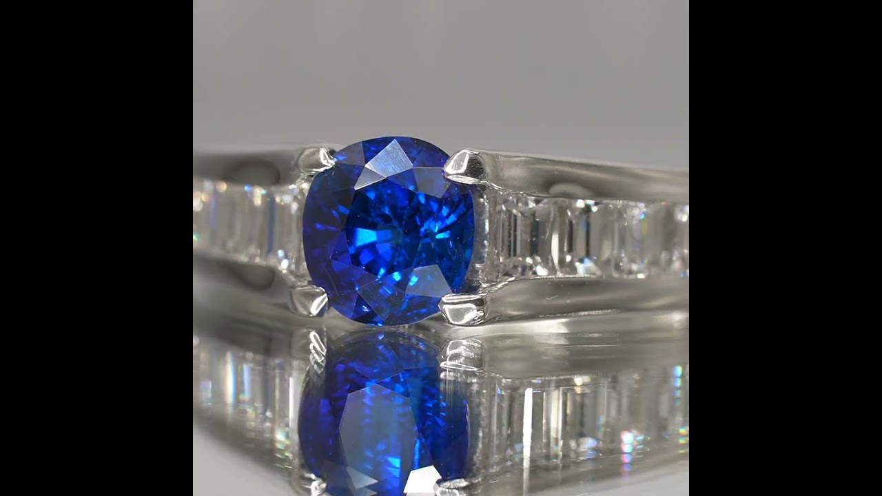ロイヤルブルーカラーサファイア ダイヤモンドリング SA 1.28ct D 0.60 