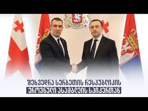 შეხვედრა სერბეთის რესპუბლიკის ეროვნული ასამბლეის სპიკერთან