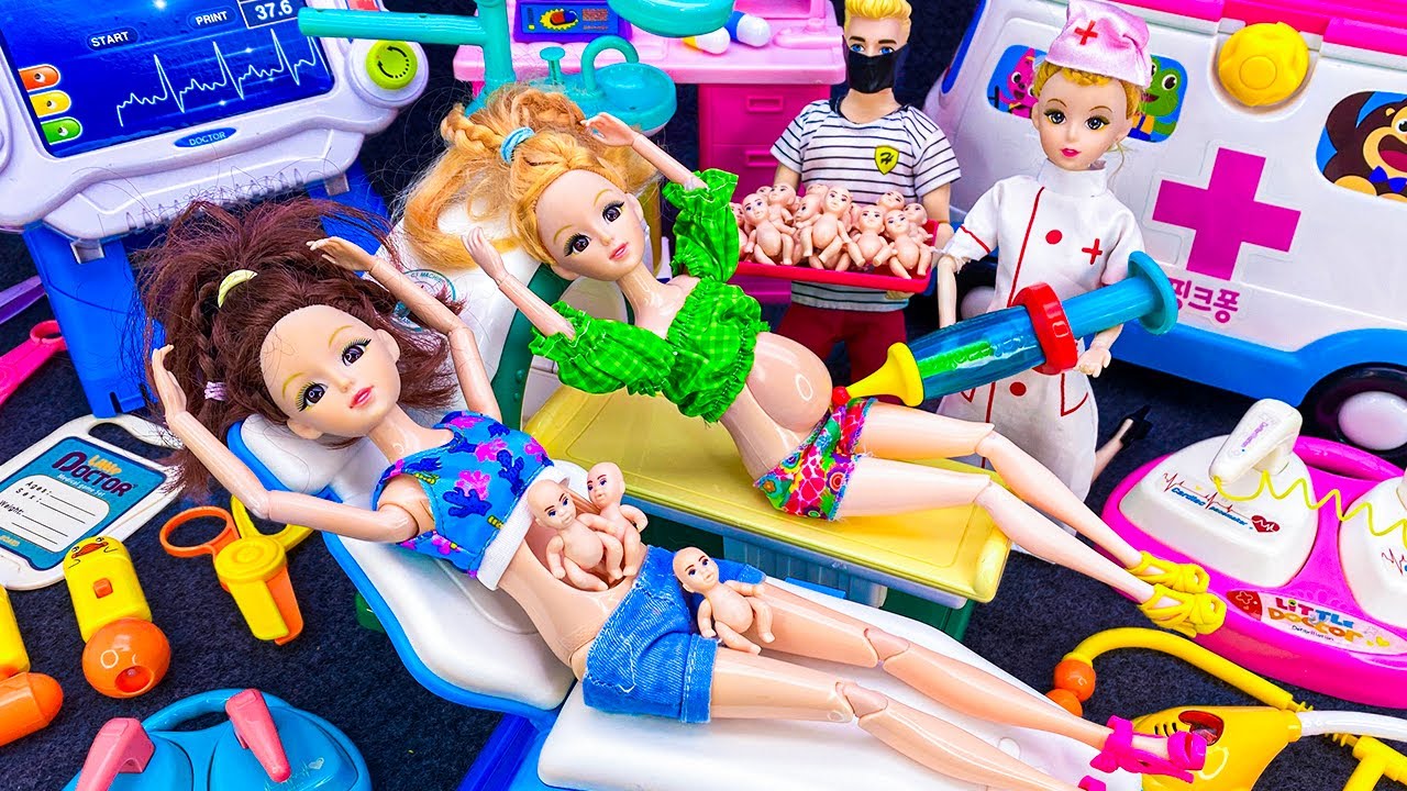 10 Minutes Satisfying With Unboxing Barbie Princess Bunk Bed Play Set，Doctor Ambulance Toys Review