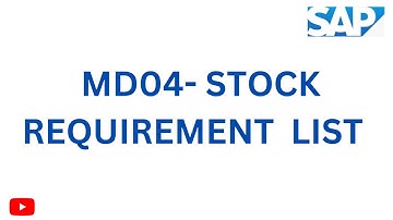 MD04 -Stock Requirement List in SAP #materialmanagement #saps4hana #tcode #saptraining #s4hana #hana