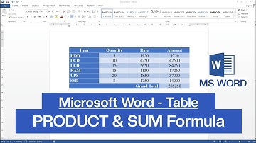 How to use Formula in Microsoft Excel | Table in MS Word | Bill in MS Word