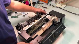 【檢修紀錄】EPSON L455 檢修紀錄02 #進紙器取紙輪分頁輪 #噴頭更換 #廢墨倉更換 #廢墨數據清零 20260820