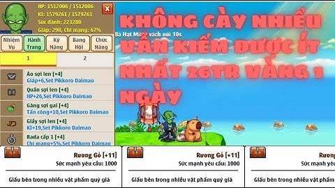 Ngọc Rồng Online - Mở x3 Rương 11 Nhận được bao nhiêu vàng mỗi ngày?