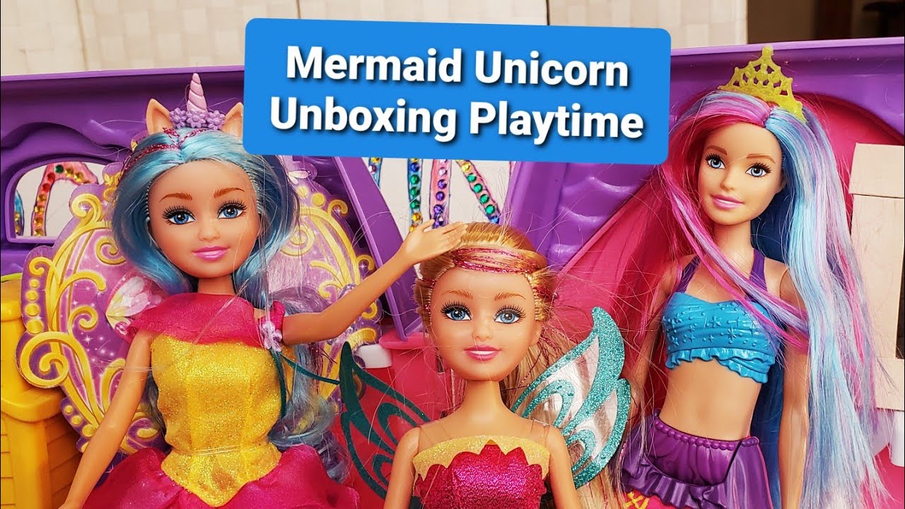 NICE💚 Barbie Mermaid Doll and Zuru Sparkle Girlz Unicorn Unboxing🎁 PLAY with ME 🙋