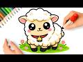 HOW TO DRAW A CUTE SHEEP EASY ????????