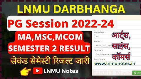 LNMU PG 2nd Semester Result (2022-24) DOWNLOAD| MA, MSC, MCOM sem-2 result declared @lnmunotes
