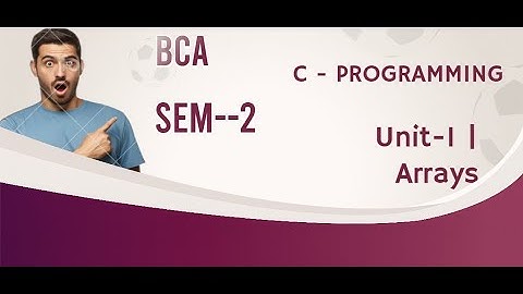 Unit - 1 | C Programming | BCA - 2 Semester | Gyaani Baba