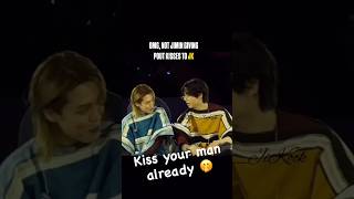 Not Jimin giving pout kisses to JK and making him all flustered. Kiss him already !!