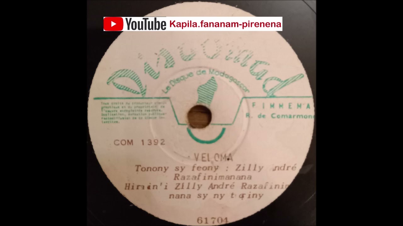 Zilly André Razafinimanana - Veloma (Discomad original 78 tours) - Madagascar.