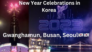 New Year Celebrations in South Korea🇰🇷 1. Gwanghamun, 2. busan, 3. Central Seoul, 4. World Tower🎊 New Year Celebrations in South Korea🇰🇷 1. Gwanghamun, 2. busan, 3. Central Seoul, 4. World Tower🎊