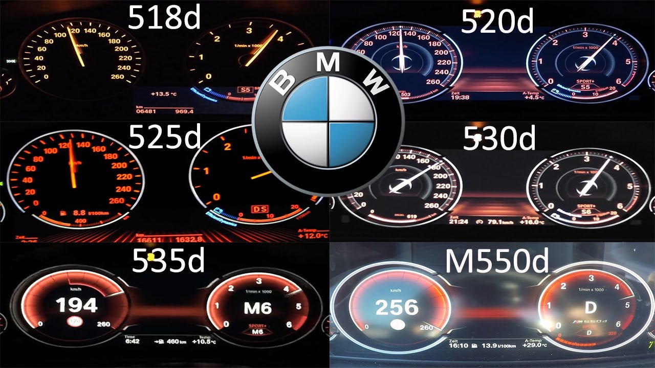 BMW 5 SERIES F10 ALL DIESEL ENGINES ACCELERATION BATTLE - YouTube