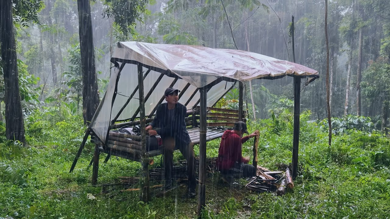 Against the Storm: Building a Bushcraft Shelter with Bamboo & Plastic ...