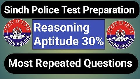 Sindh Police Test Preparation | Reasoning aptitude | Most Important Questions