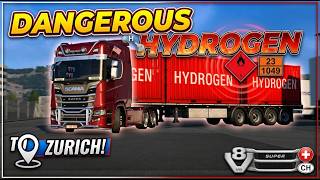 Hauling Highly Explosive HYDROGEN to Zurich in my Scania! | ETS2