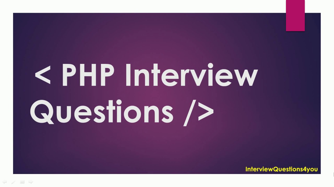 Php programming job interview questions