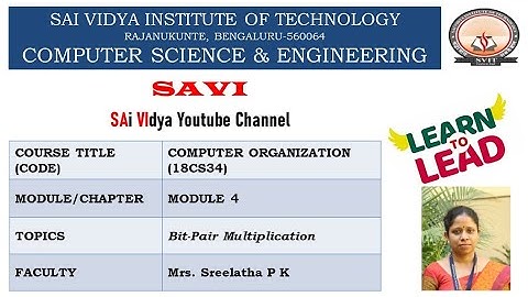 Module IV: Bit Pair Recoding of  Multiplication
